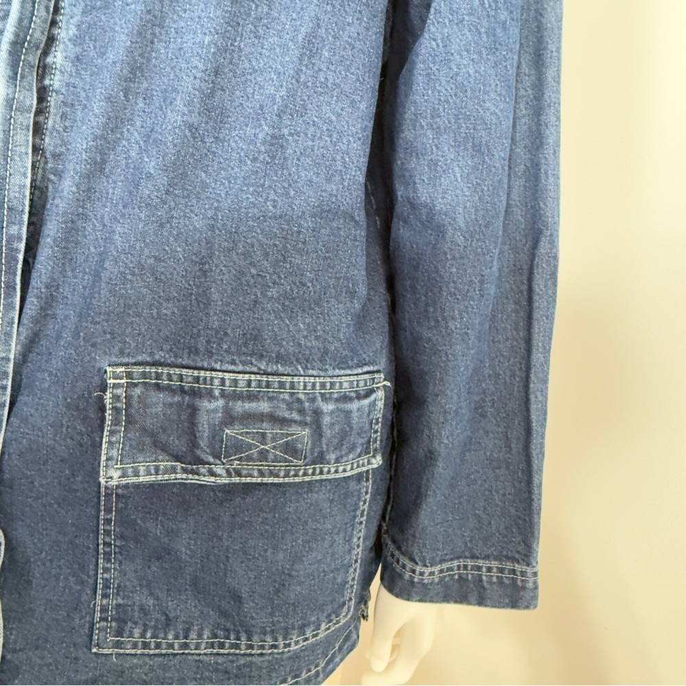 Keren Hart Women’s Denim Jacket Size L – Floral & Stone Accents, Deep Pockets - Picture 8 of 14